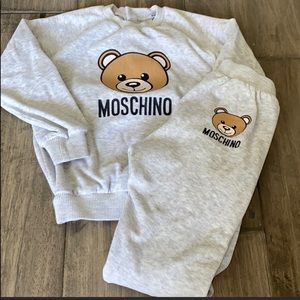 Moschino bear grey velour Set..unisex outfit